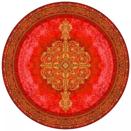 فرش ورساچه گرد کد 300402 قرمز 1200 شانه
