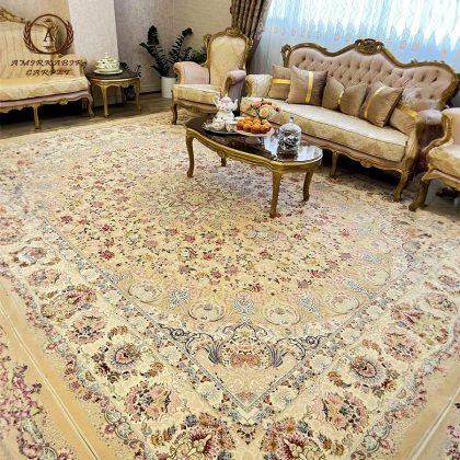 فرش گلسار کرم ایده ال 1200 شانه
