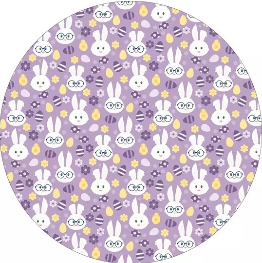 فرش ماشینی گرد کودک طرح خرگوش ها کد 100275 تمام رنگ 700 شانه