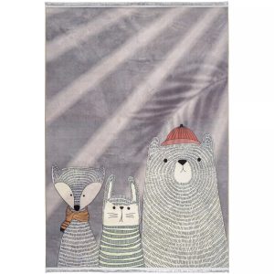 فرش کودک طرح خرس و خرگوش کد 20090 تمام رنگ 700 شانه