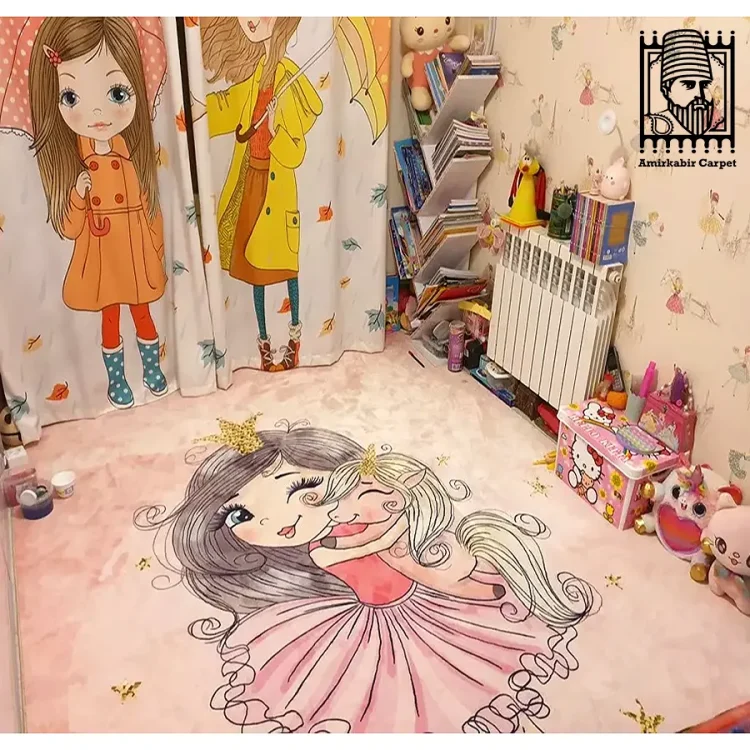 فرش کودک طرح پرنسس و یونیکورن کد 101210