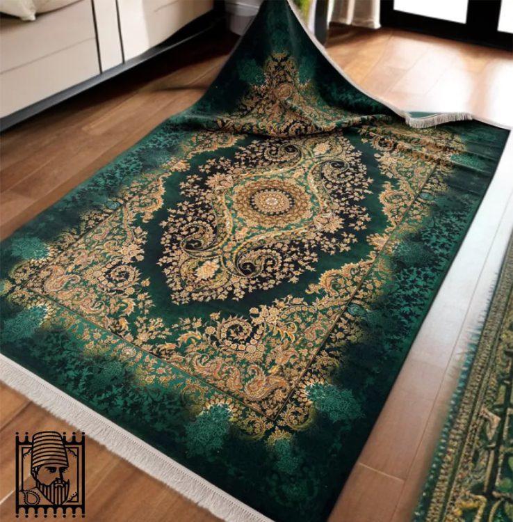 فرش 1200 شانه نئو کلاسیک کد 006052 سبز