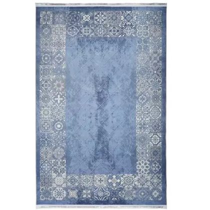 فرش مدرن طرح 101496 آبی 700 شانه