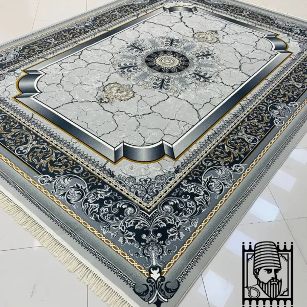 فرش طرح موج نقره ای 700 شانه ده رنگ