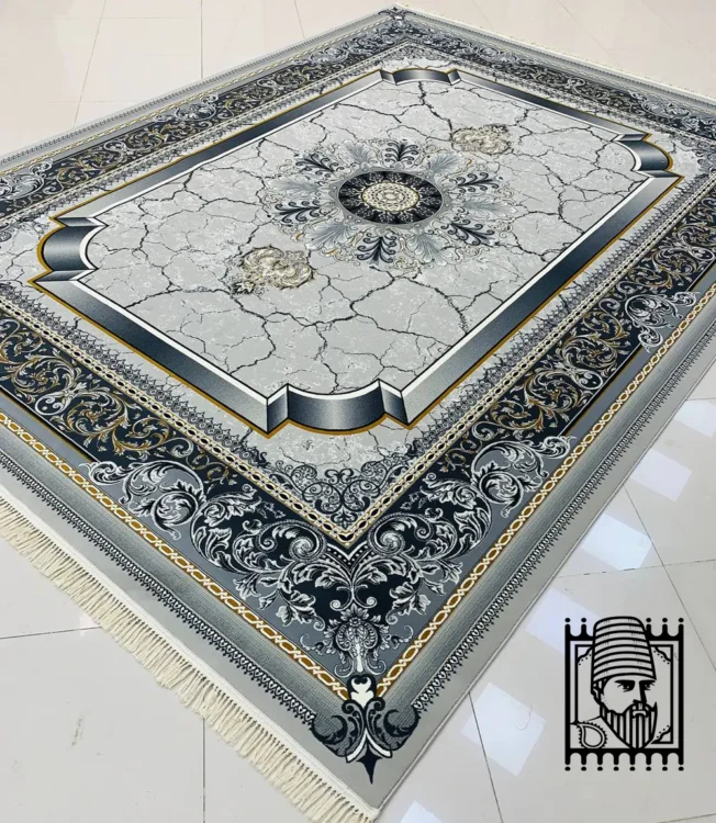 فرش طرح موج نقره ای 700 شانه ده رنگ