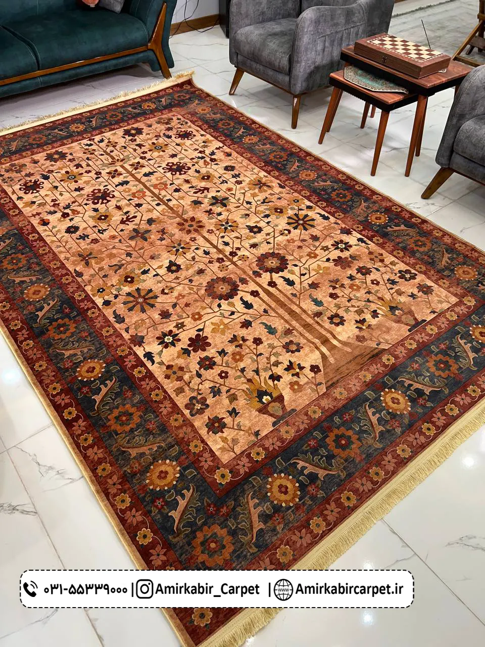 فرش پتینه طرح دستباف 1240 شانه کد z1086