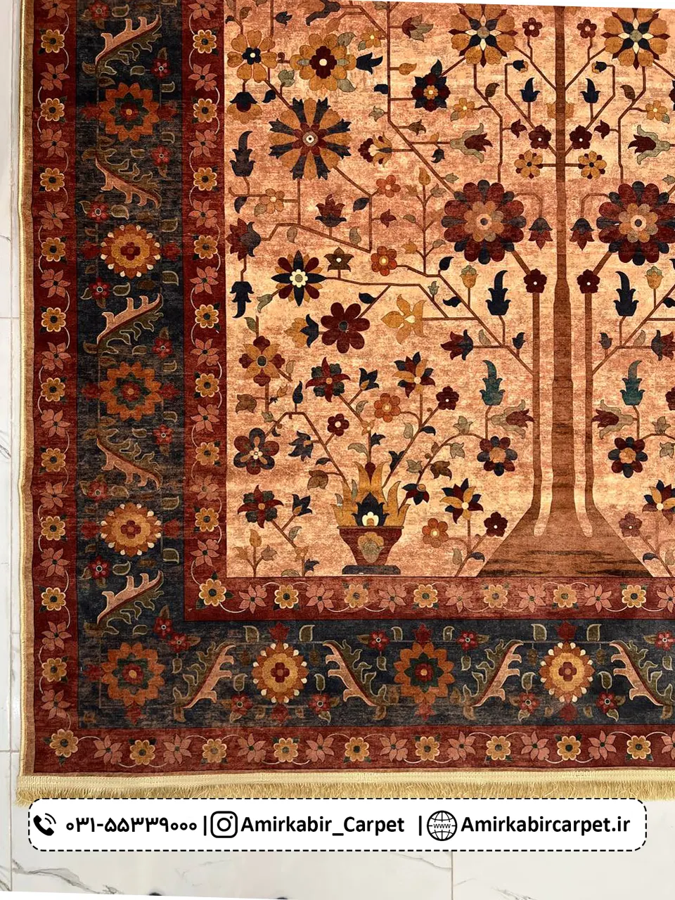 فرش پتینه طرح دستباف 1240 شانه کد z1086