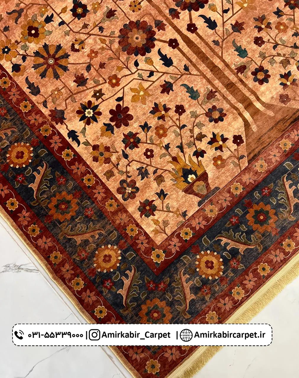 فرش پتینه طرح دستباف 1240 شانه کد z1086