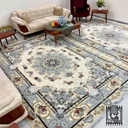 فرش طرح سارا کرم 700 شانه گل برجسته