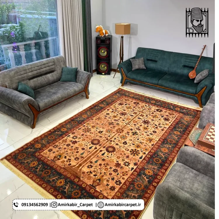 فرش پتینه طرح دستباف 1240 شانه کد z1086