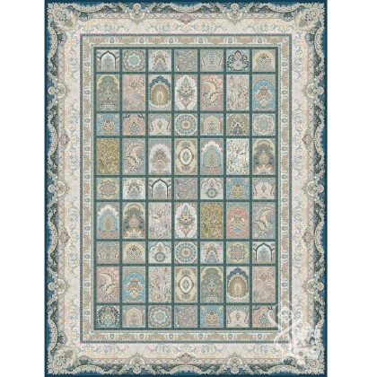 فرش طرح مهرو سرمه ای 1500 شانه قیطران