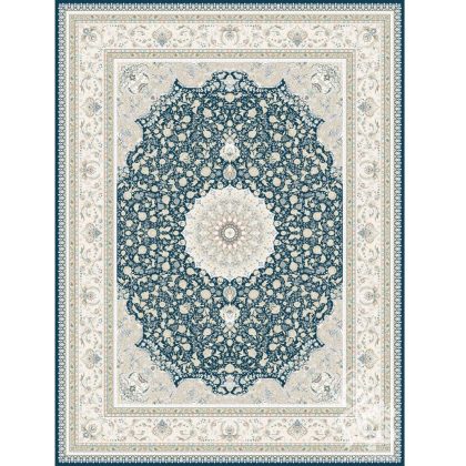 فرش طرح فرخنده سرمه ای 1500 شانه قیطران