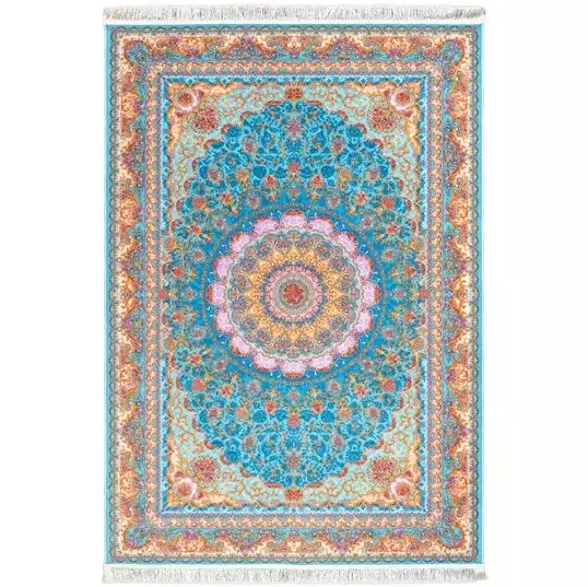 فرش اصیل طرح 100947 فیروزه ای 1200 شانه