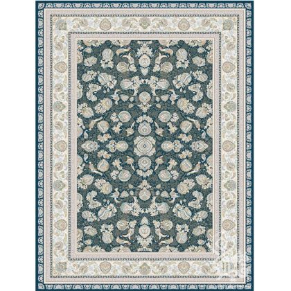 فرش طرح ملیسا سرمه ای 1500 شانه قیطران