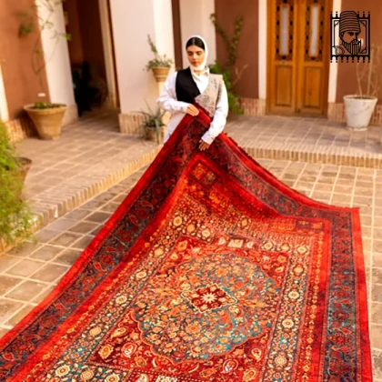 فرش طرح دستباف هلنا کد 25nh0010 قرمز