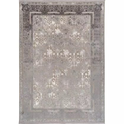 فرش ماشینی طرح 10LA0210 نسکافه ای 1500 شانه گل ابریشم