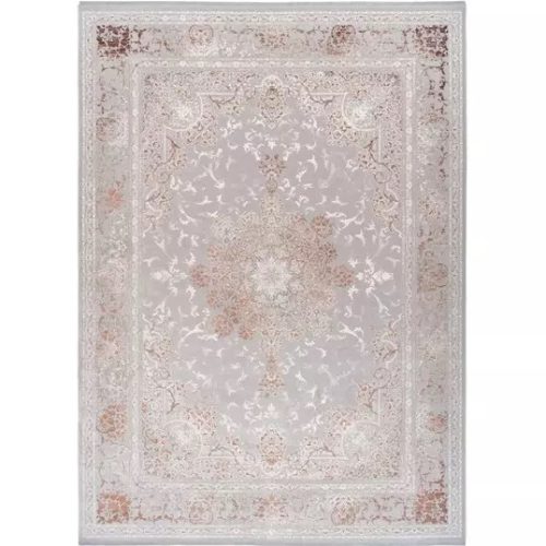 فرش طرح 10LA0310 نقره ای 1500 شانه گل ابریشم