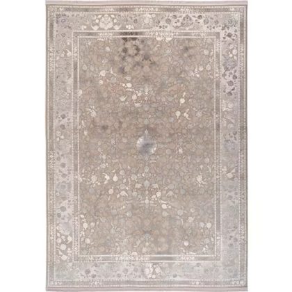 فرش طرح 10LA0350 نسکافه ای 1500 شانه گل ابریشم