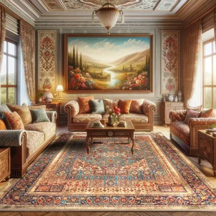 فرش هلنا 25NH0010 خاکی معادل 77 رج دستبافت