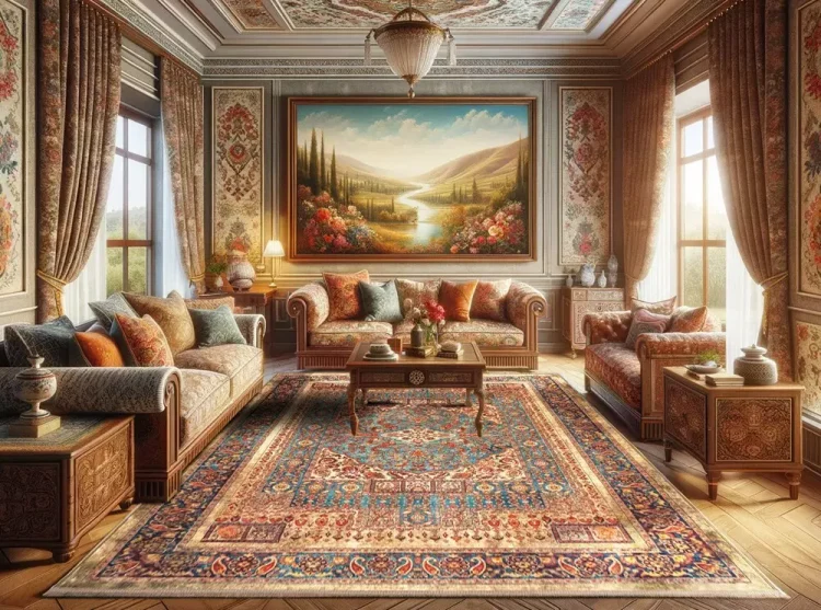 فرش هلنا 25NH0010 خاکی معادل 77 رج دستبافت