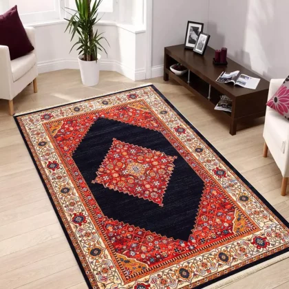 فرش سنتی طرح 900404 مشکی 1000 شانه