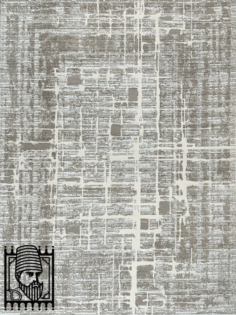 فرش مدرن روما کد 42027 کرم نقره ای