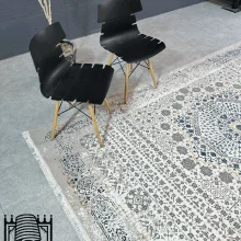 فرش مدرن روما کد 42042 سرمه ای کرم