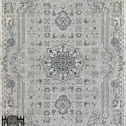 فرش مدرن روما کد 42048 بژ سرمه ای