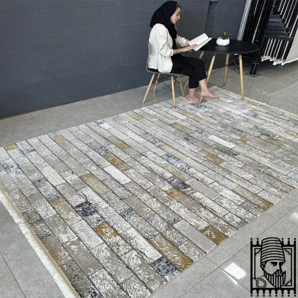 فرش مدرن روما کد 42074 بژ کرم