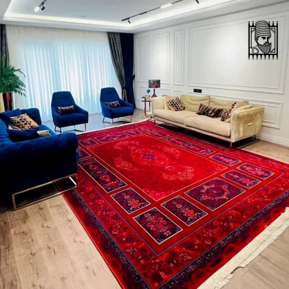 فرش طرح کتیبه قرمز کلکسیون آوانگارد 1200 شانه