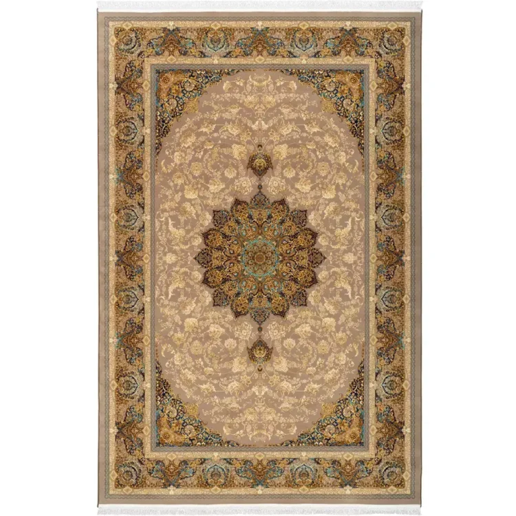 فرش 1500 شانه طرح دستباف 200112 خاکی