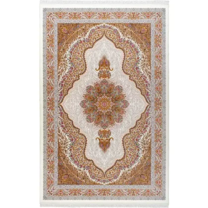 فرش 1500 شانه طرح دستباف 20012104 کرم