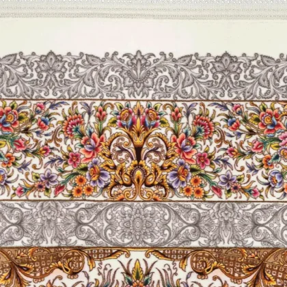 فرش 1500 شانه طرح دستباف 20012104 کرم