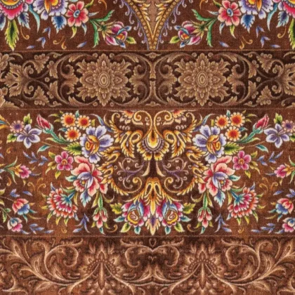 فرش 1500 شانه طرح دستباف 20012128 دارچینی