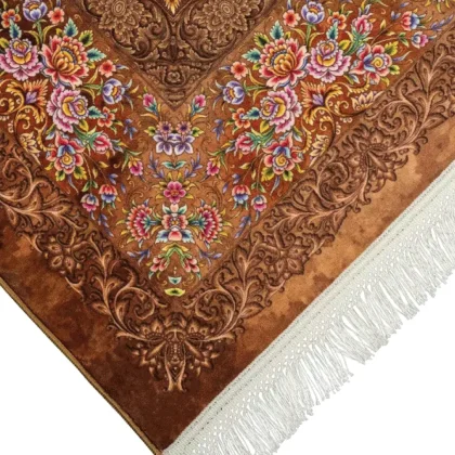 فرش 1500 شانه طرح دستباف 20012128 دارچینی