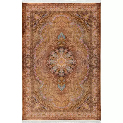 فرش 1500 شانه طرح دستباف 20012128 دارچینی