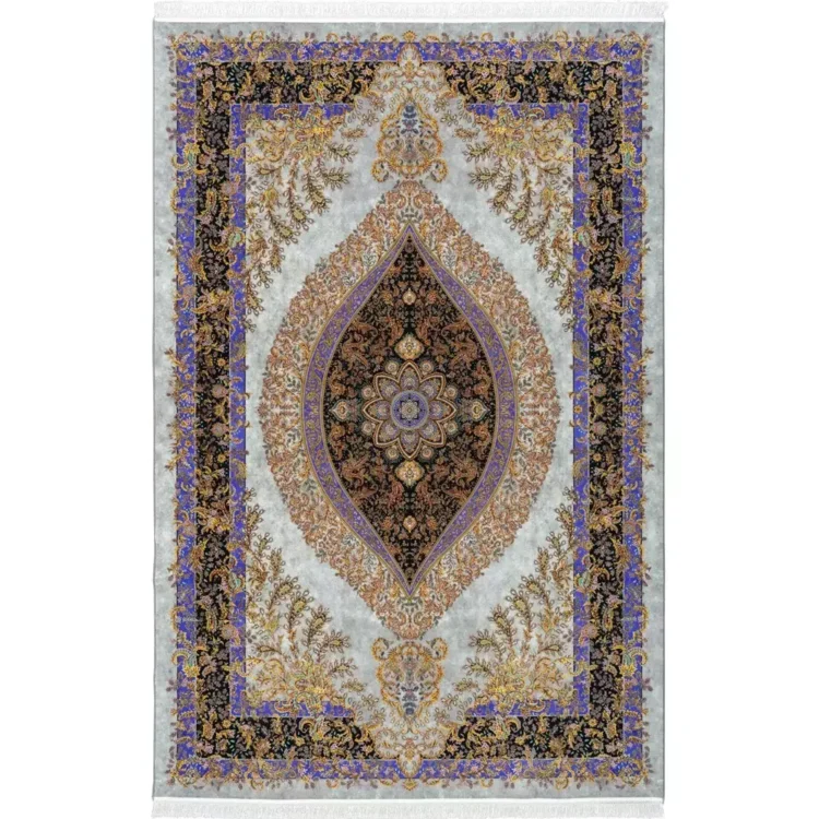 فرش 1500 شانه طرح دستباف 20014162 طوسی