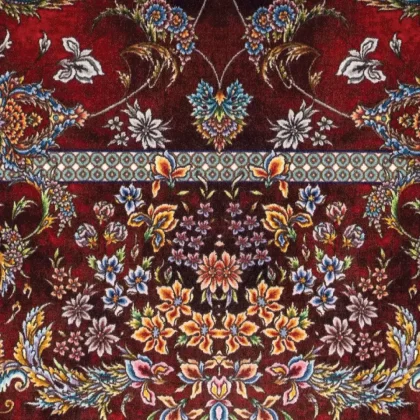 فرش 1500 شانه طرح دستباف 2003138 عنابی