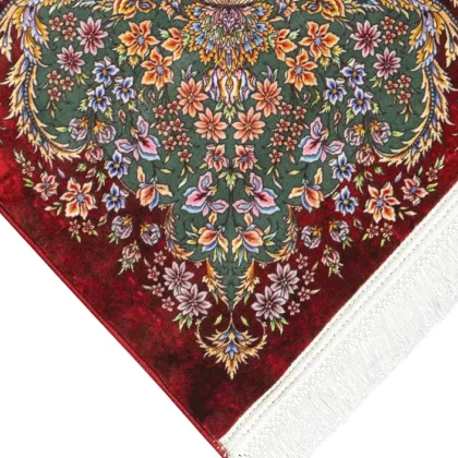 فرش 1500 شانه طرح دستباف 2003138 عنابی