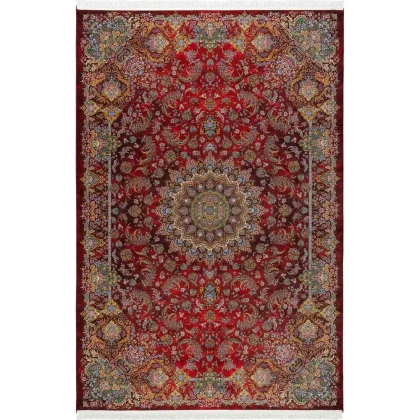 فرش 1500 شانه طرح دستباف 2003138 عنابی