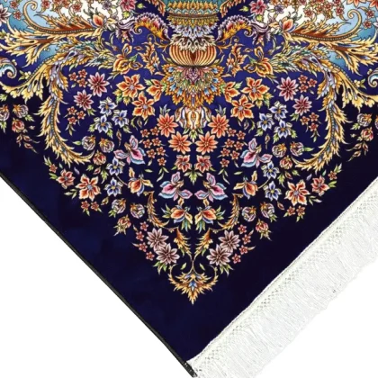 فرش 1500 شانه طرح دستباف 2003146 سرمه ای