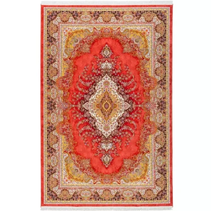 فرش 1500 شانه طرح دستباف 2004138 عنابی