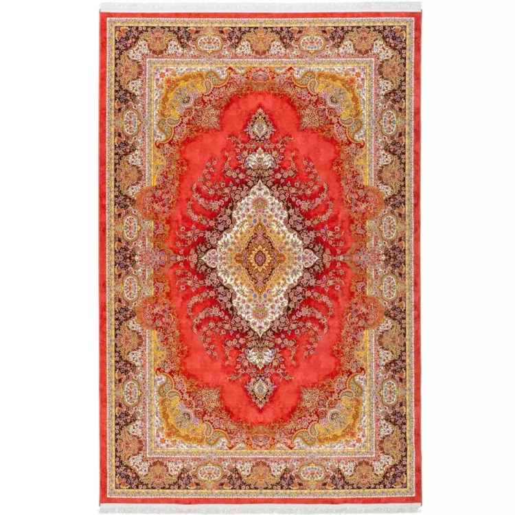 فرش 1500 شانه طرح دستباف 2004138 عنابی