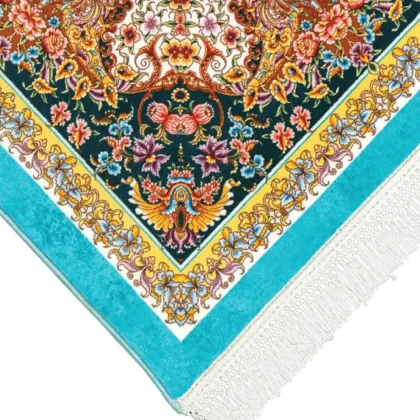 فرش 1500 شانه طرح دستباف 2004182 دریایی