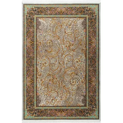 فرش 1500 شانه طرح دستباف 2000005160 نقره ای