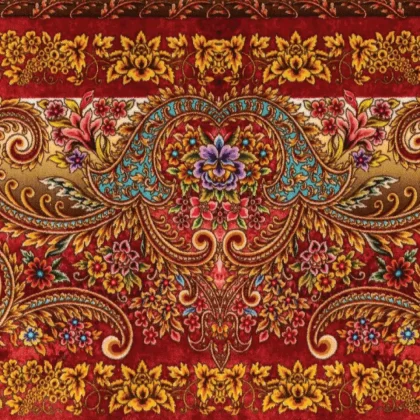 فرش 1500 شانه طرح دستباف 2006138 عنابی