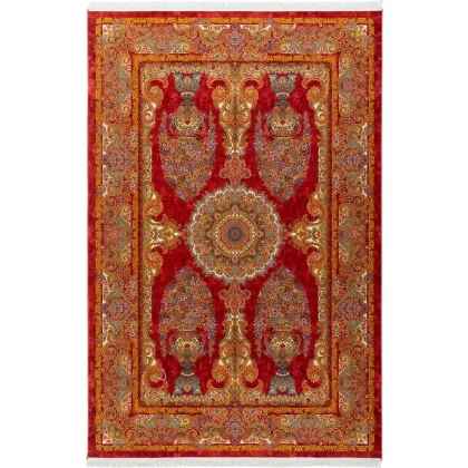 فرش 1500 شانه طرح دستباف 2006138 عنابی