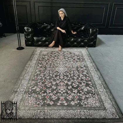 فرش مدرن آروین کد 73111 طوسی لاکی