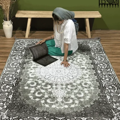 فرش مدرن آروین کد 73133 ذغالی سبز