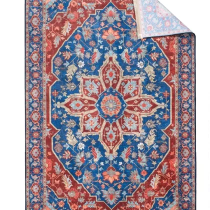 فرش سنتی کد 100343 سرمه ای 1000 شانه